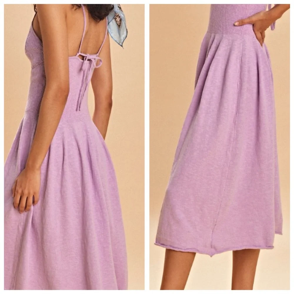 🌸NWTS-$80 FREE PEOPLE Tula Sweater Midi A-Line Drop-Waist Dress SMALL - Picture 5 of 9